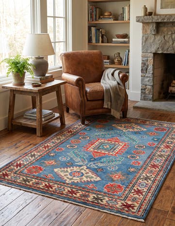 3' 5 x 5' 2 Hand Knotted Kazak Rug