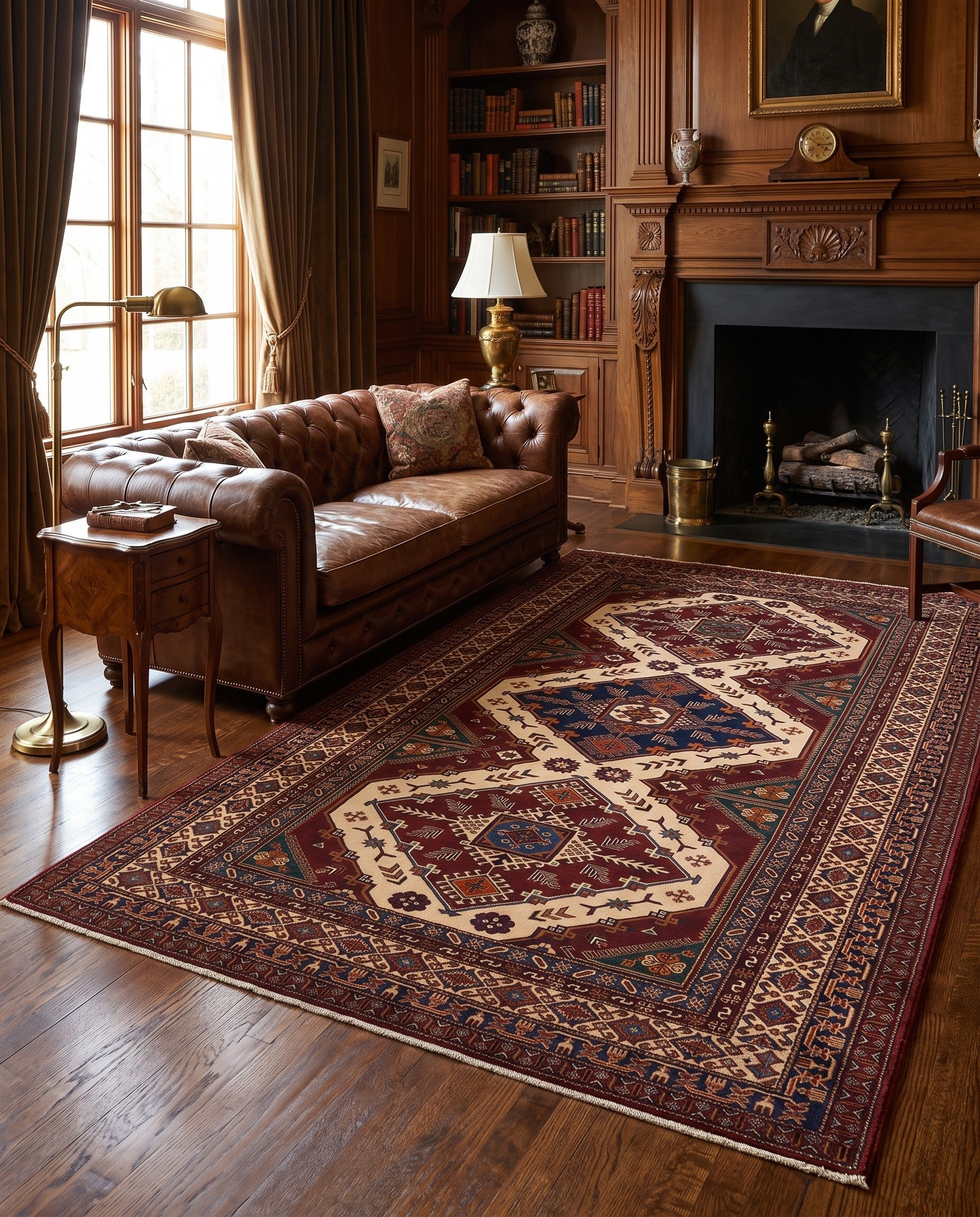 6' x 9' 8 Hand Knotted Shirvan Rug