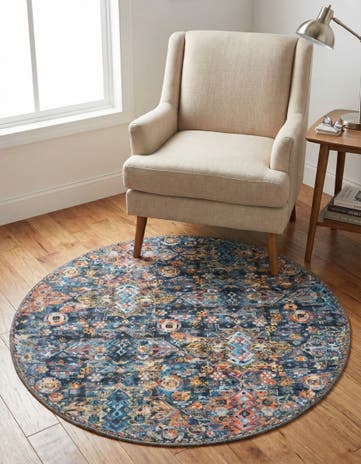 Washable Timeless Round Rug