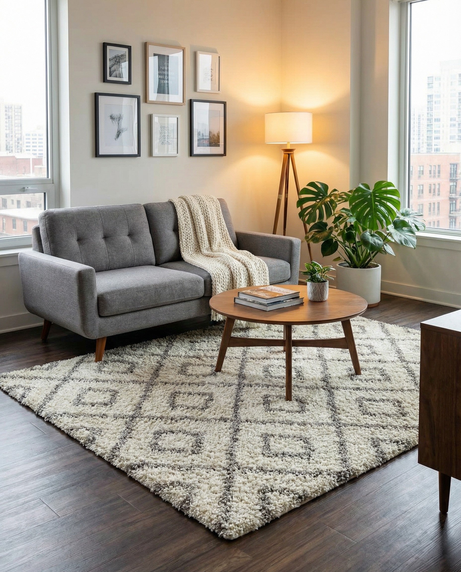 6' x 6' Trellis Shag Square Rug