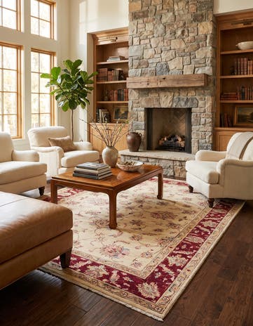 5' 8 x 8' 3 Hand Knotted Ziegler Rug