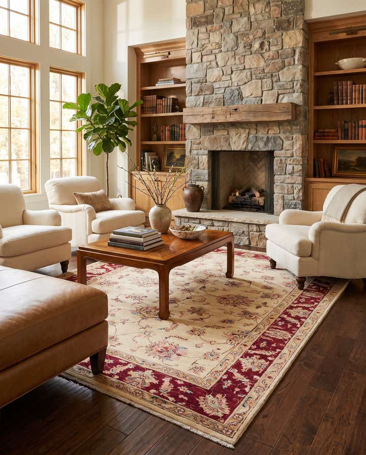 5' 8 x 8' 3 Hand Knotted Ziegler Rug