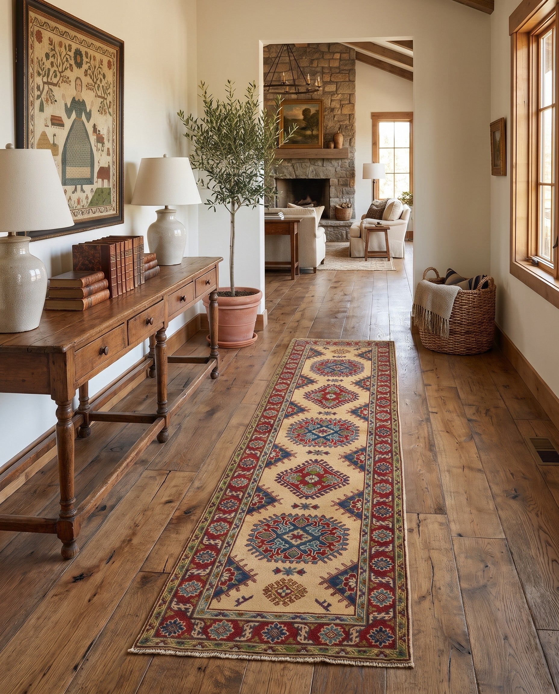 2' 11 x 10' 10 Hand Knotted Kazak Runner Rug
