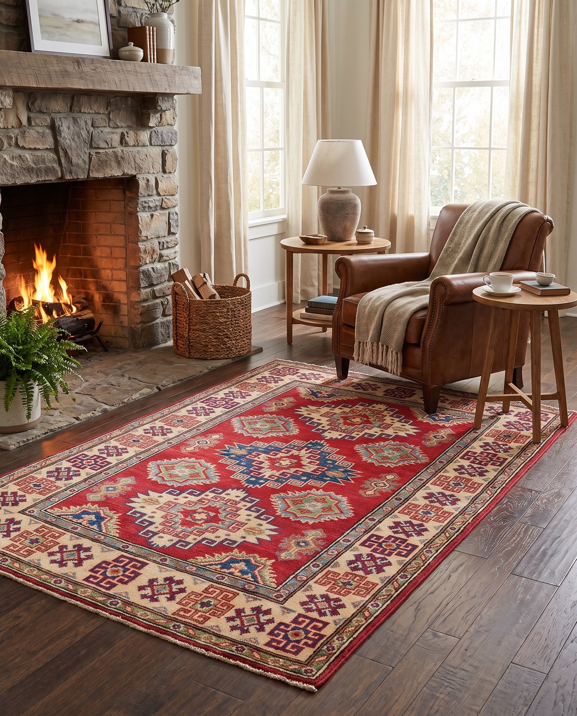 3' 4 x 5' 1 Hand Knotted Kazak Rug