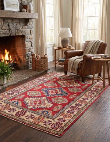 3' 4 x 5' 1 Hand Knotted Kazak Rug