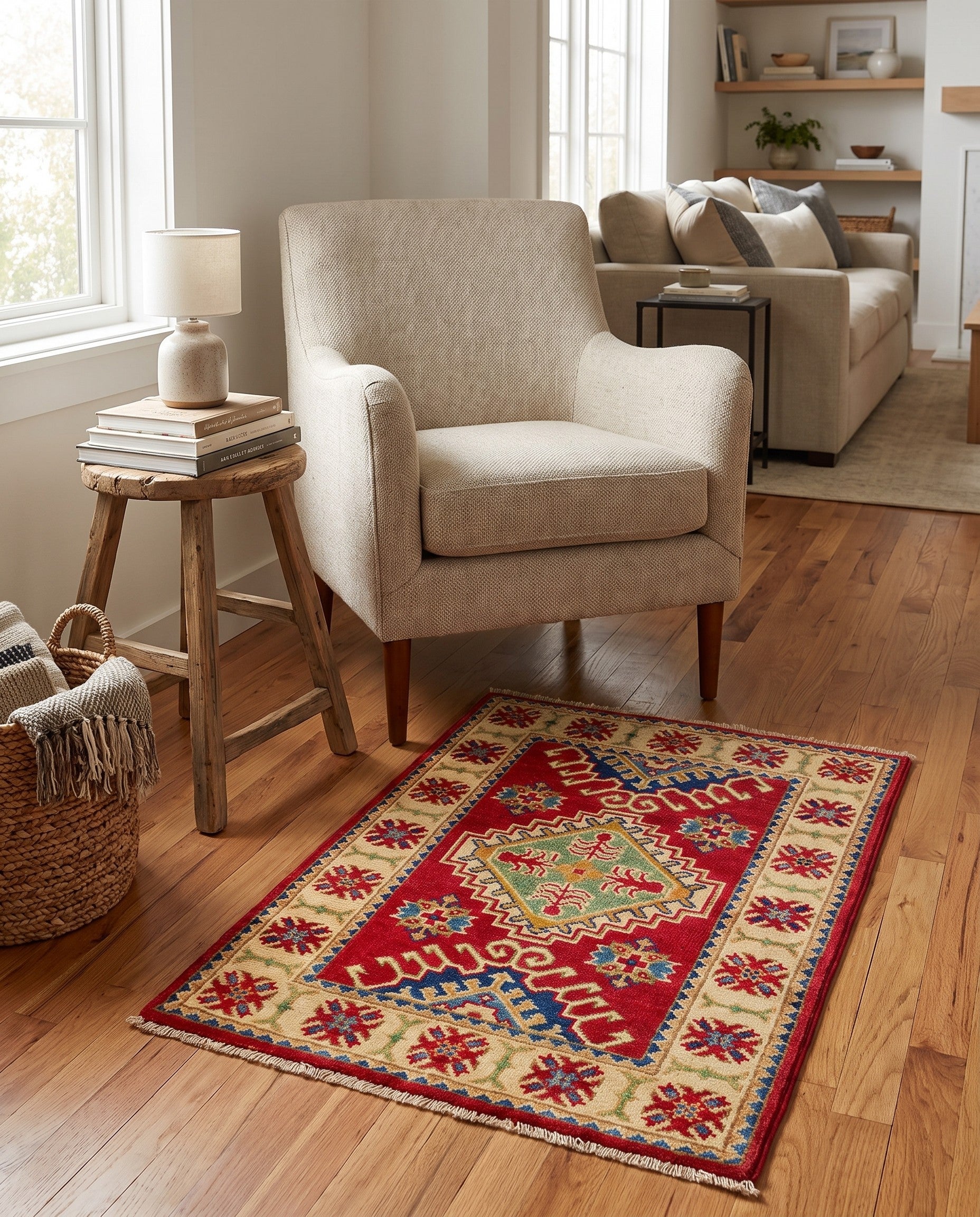 2' x 2' 11 Hand Knotted Kazak Rug