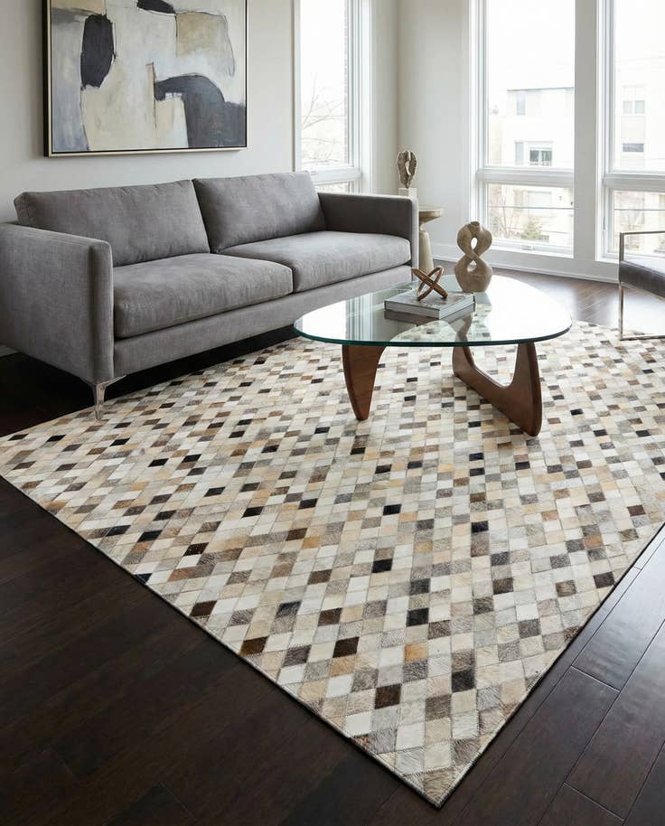 Detail image of 5' 8 x 7' 10 Cowhide Stocks Rug