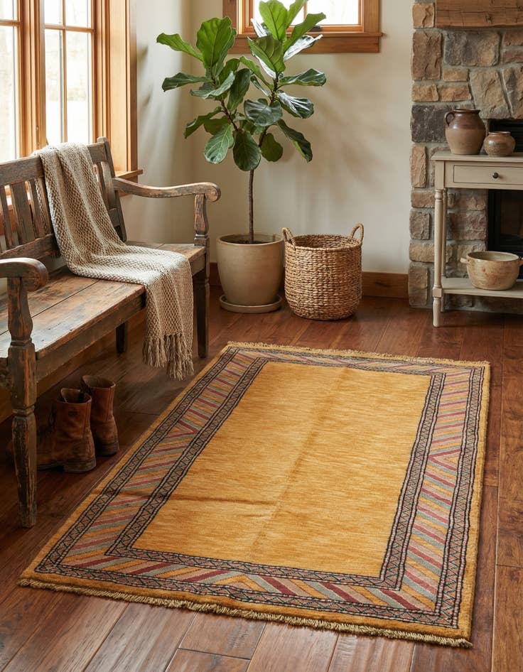 Detail image of 3' 1 x 4' 9 Hand Knotted Kashkuli Gabbeh Oriental Wool Rug