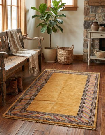 3' 1 x 4' 9 Hand Knotted Kashkuli Gabbeh Oriental Wool Rug