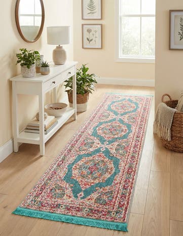 Turquoise Santiago Runner Rug
