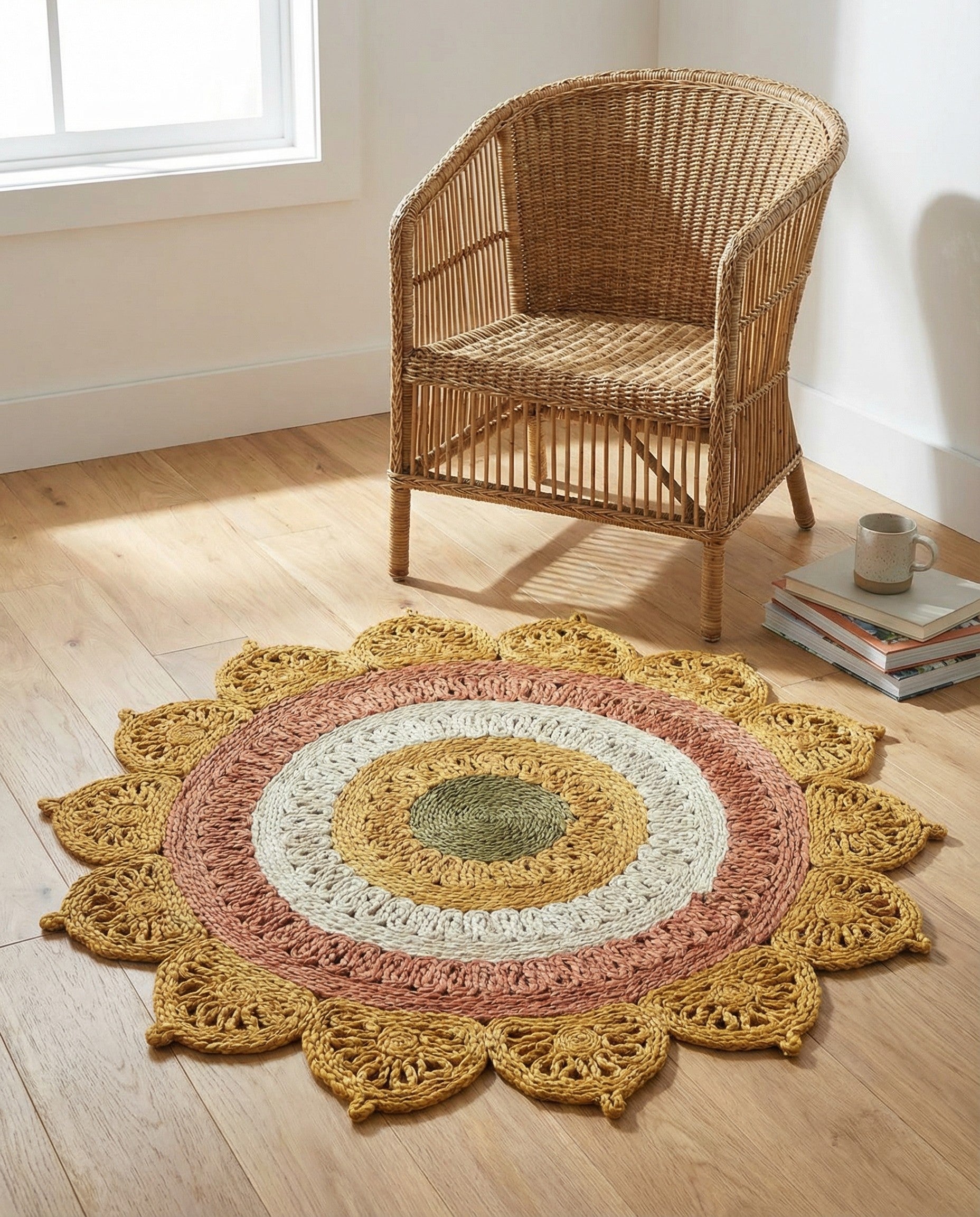  3' 3 x 3' 3  Hand Braided Jute Round Rug