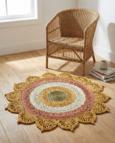  3' 3 x 3' 3  Hand Braided Jute Round Rug