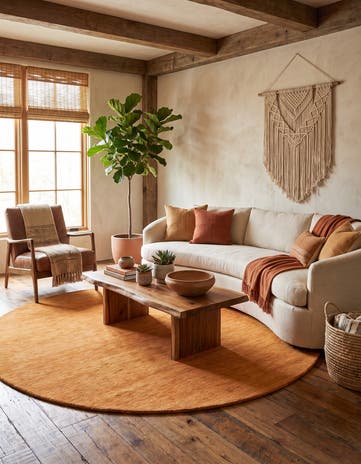 9' 10 x 9' 10 Solid Gabbeh Wool Round Rug