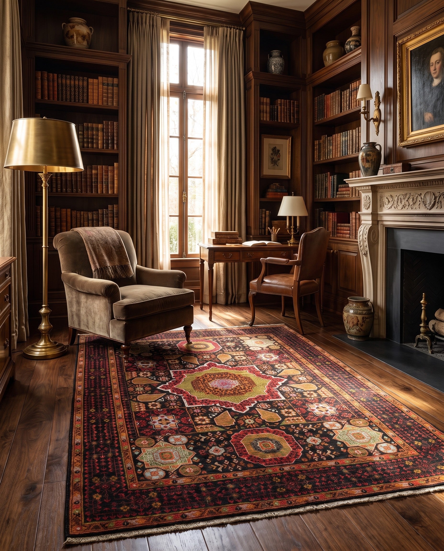 5' 1 x 6' 6 Hand Knotted Mamluk Ziegler Rug