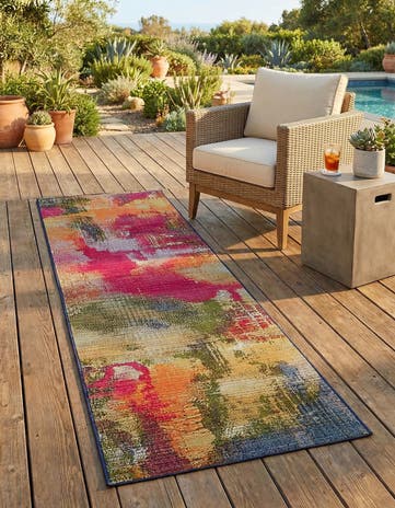 2' x 6' Easy-Clean Modern Indoor / Outdoor Runner Rug