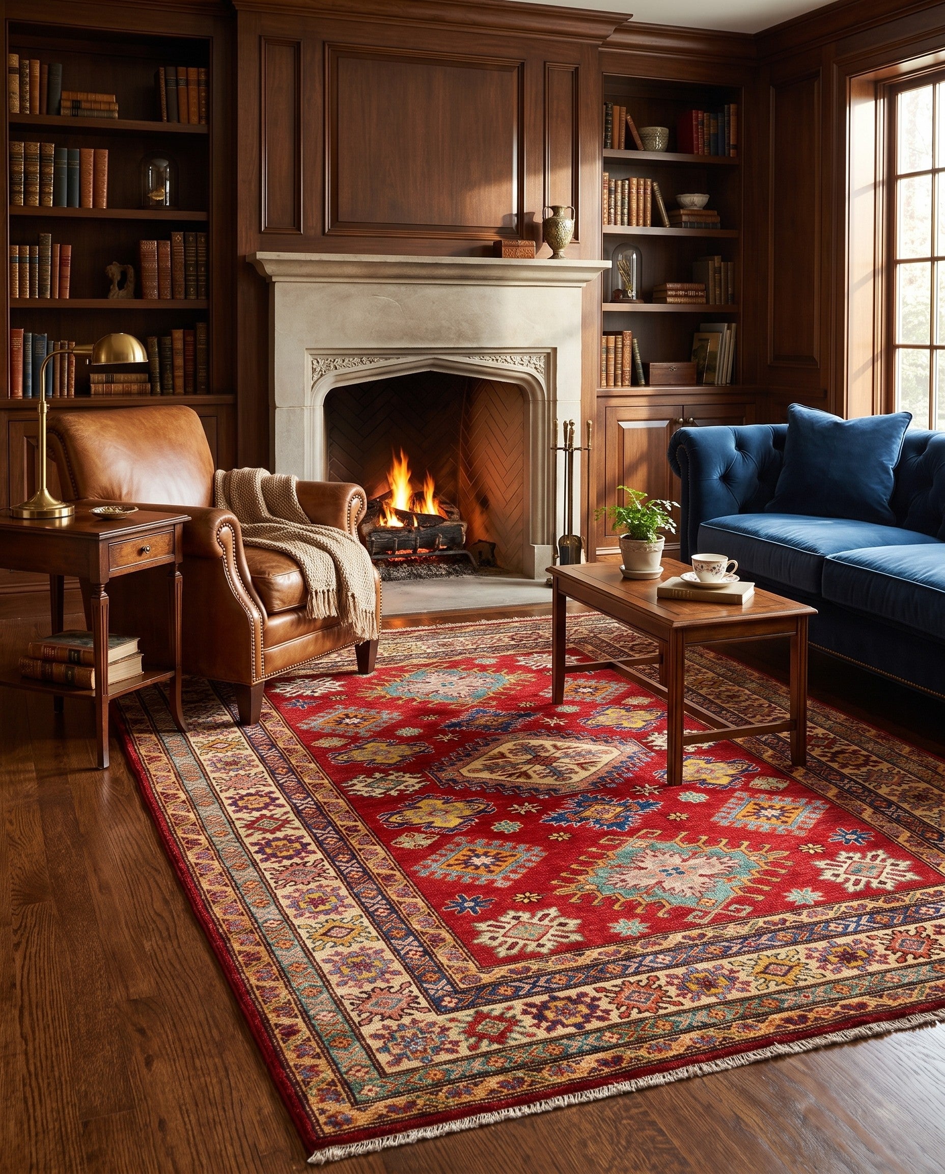 4' 11 x 6' 8 Hand Knotted Kazak Rug