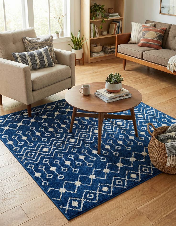 Detail image of 4' x 4' Moroccan Trellis Square Rug