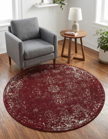 Burgundy Monaco Round Rug