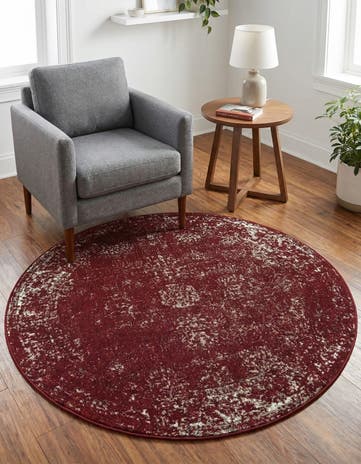 Burgundy Monaco Round Rug