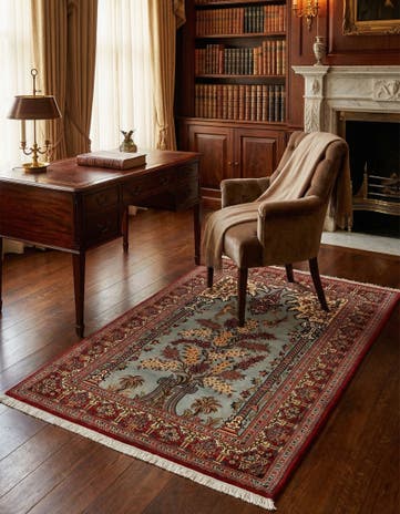 3' 6 x 5' Hand Knotted Qom Persian Rug