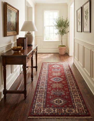 2' 7 x 7' 7 Hand Knotted Kazak Runner Rug