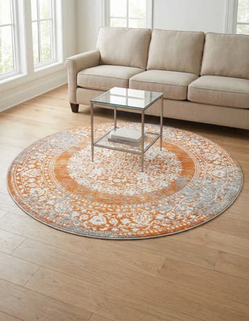 Terracotta New Vintage Round Rug