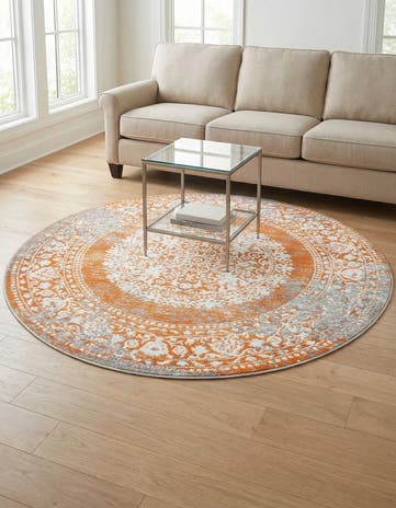 Terracotta New Vintage Round Rug