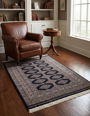 4' 3 x 5' 11 Hand Knotted Bokhara Oriental Wool Rug