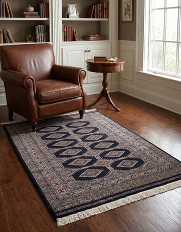 4' 3 x 5' 11 Hand Knotted Bokhara Oriental Wool Rug