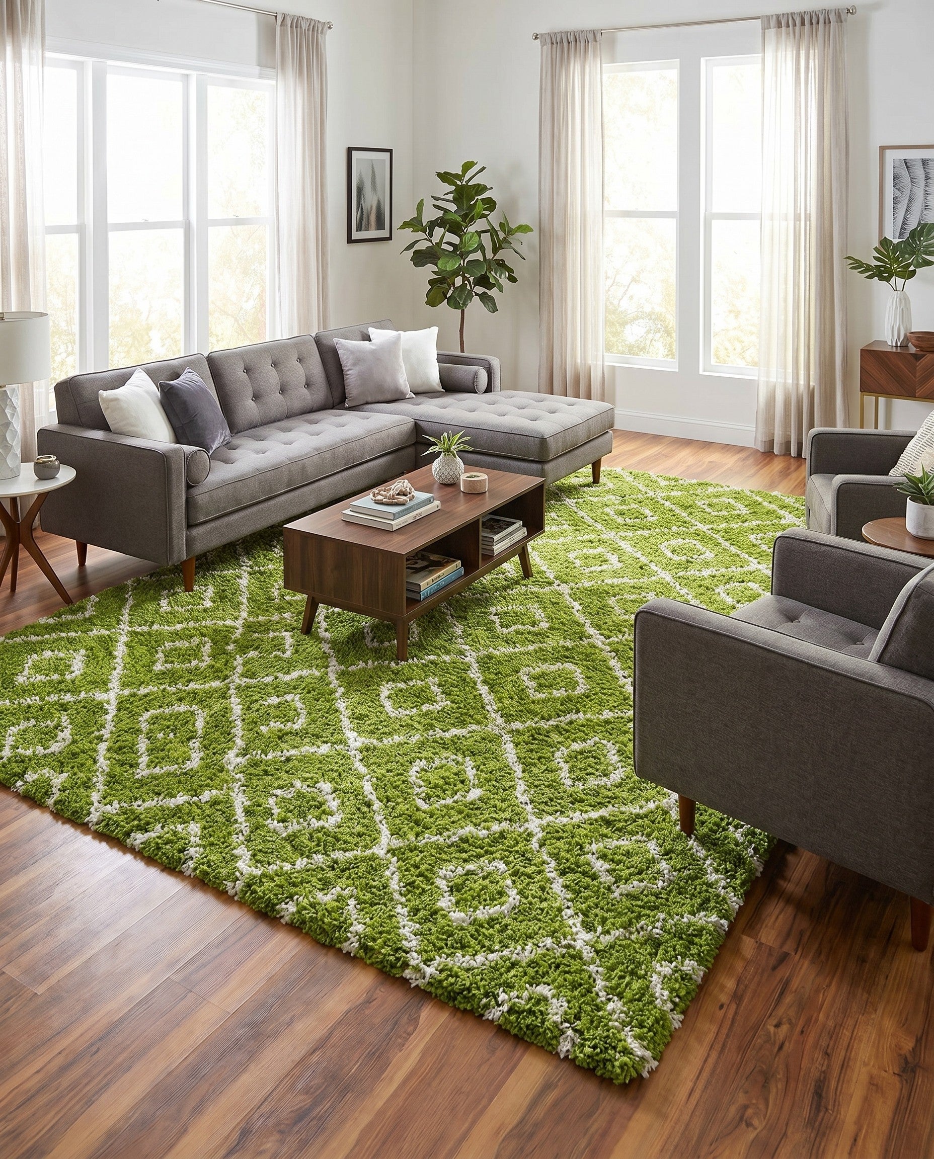 10' 8 x 14' Lattice Shag Rug