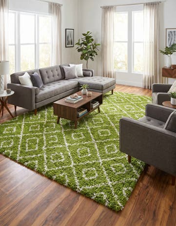 10' 8 x 14' Lattice Shag Rug