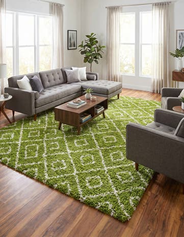 10' 8 x 14' Lattice Shag Rug