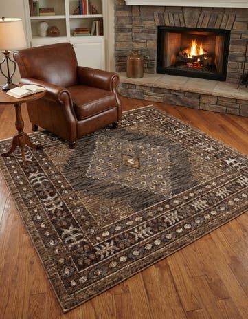 Gray Grand Tradition Square Rug
