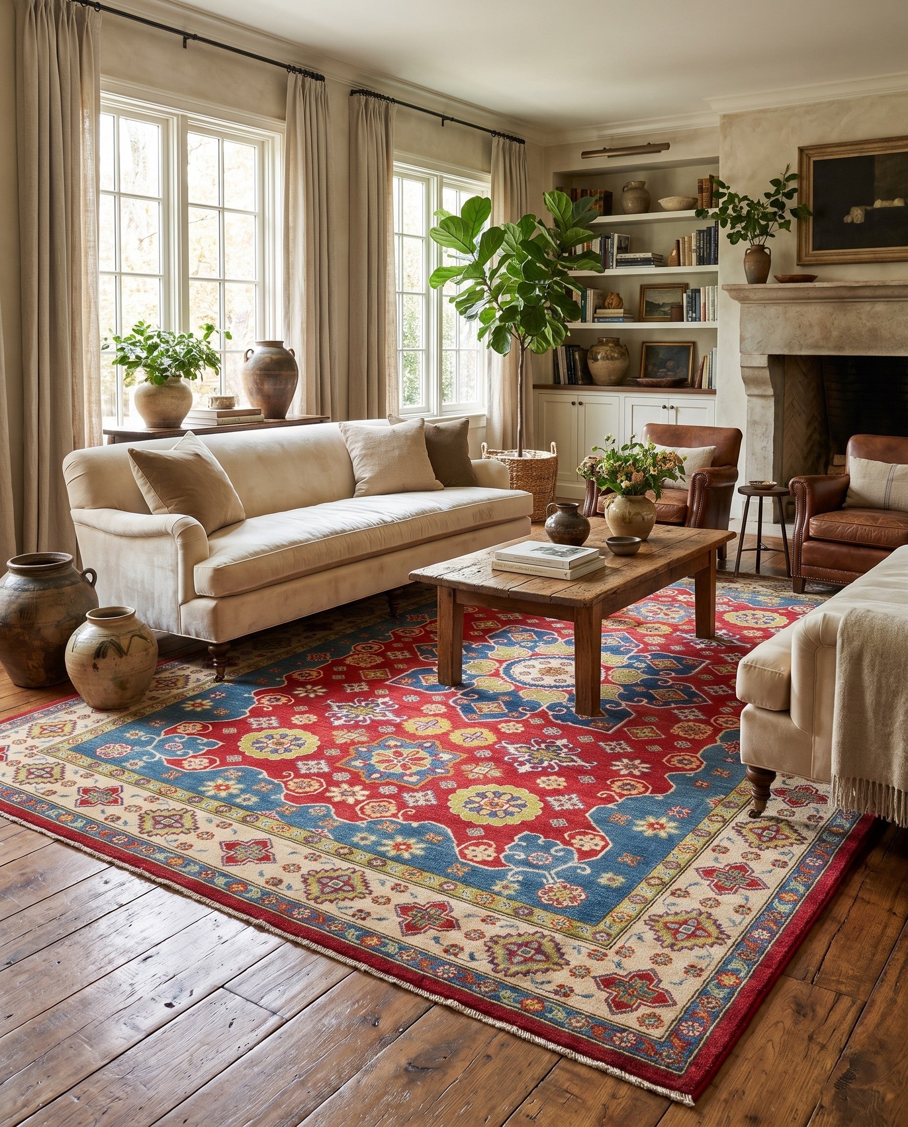 6' 8 x 9' 7 Hand Knotted Kazak Rug