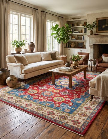 6' 8 x 9' 7 Hand Knotted Kazak Rug