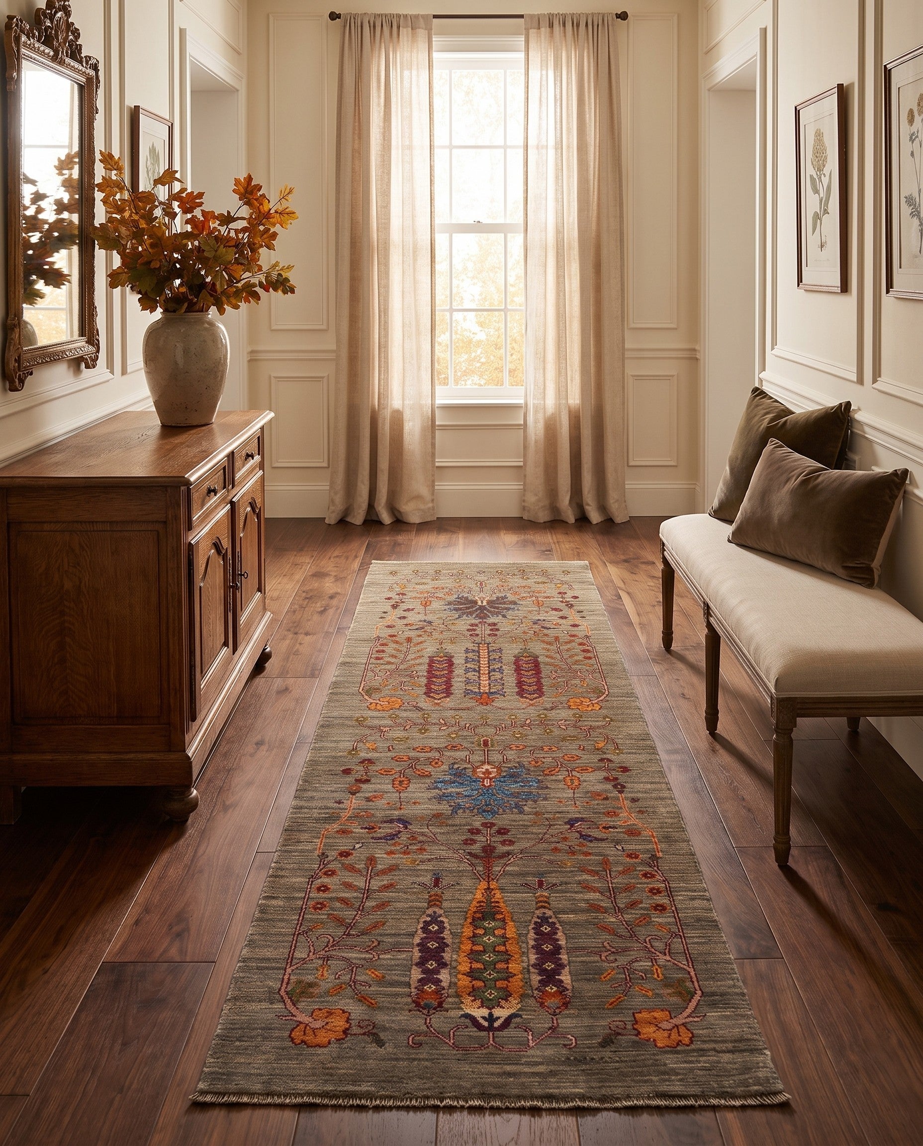 2' 8 x 8' 8 Hand Knotted Ariana Ziegler Runner Rug