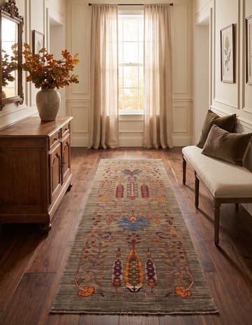 2' 8 x 8' 8 Hand Knotted Ariana Ziegler Runner Rug