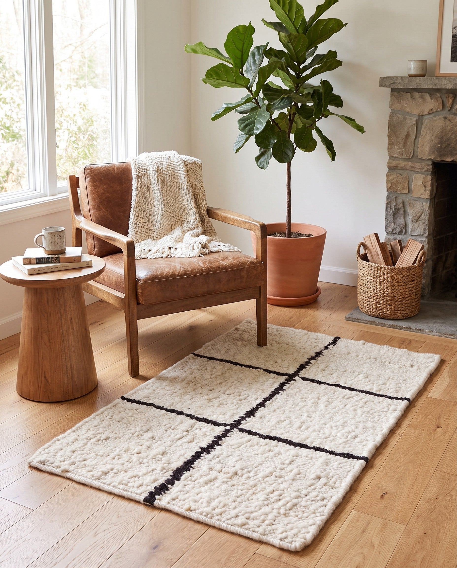 2' 2 x 3' Hand Knotted Moroccan Wool Rug