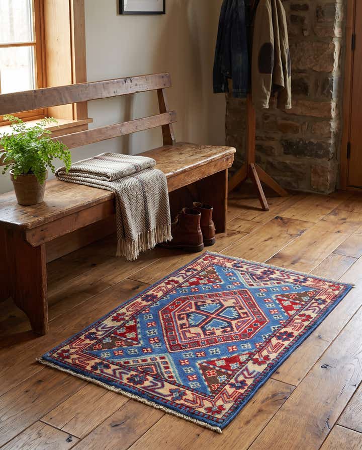 60cm x 90cm anudado a mano Kazak Alfombra