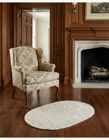 Vanilla Bean Hand Woven Jill Zarin English Manor Wool Oval Rug