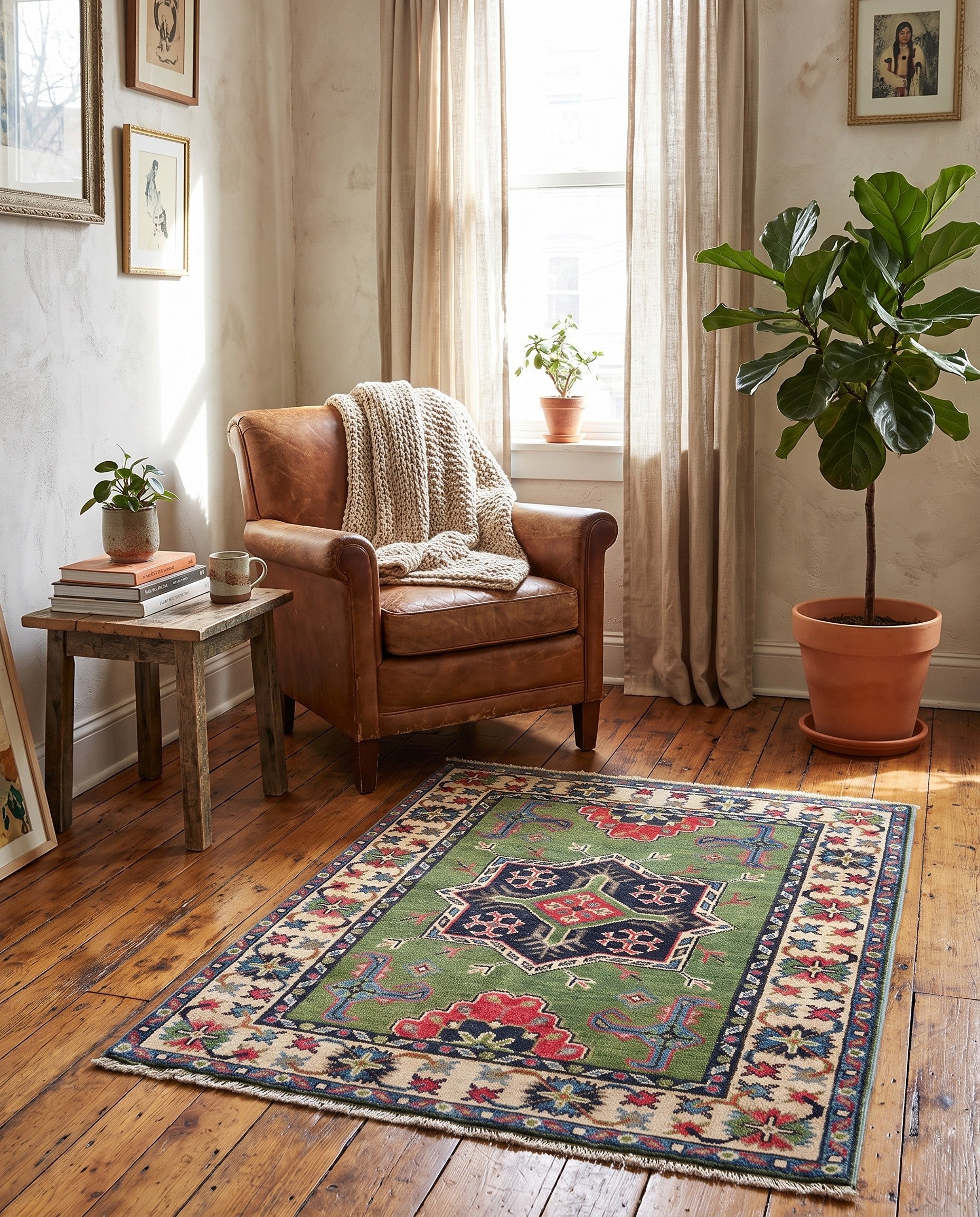 2' 9 x 3' 4 Hand Knotted Kazak Rug