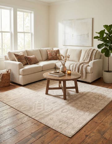 Ivory Contour Square Rug