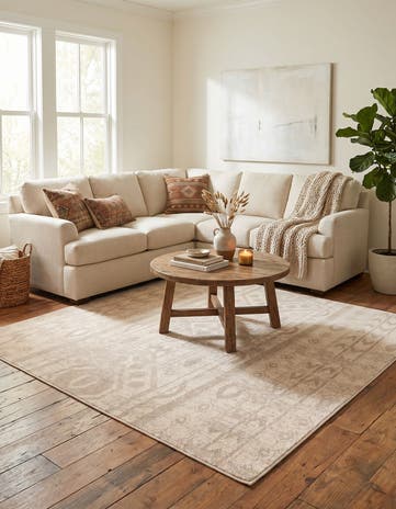 Ivory Contour Square Rug