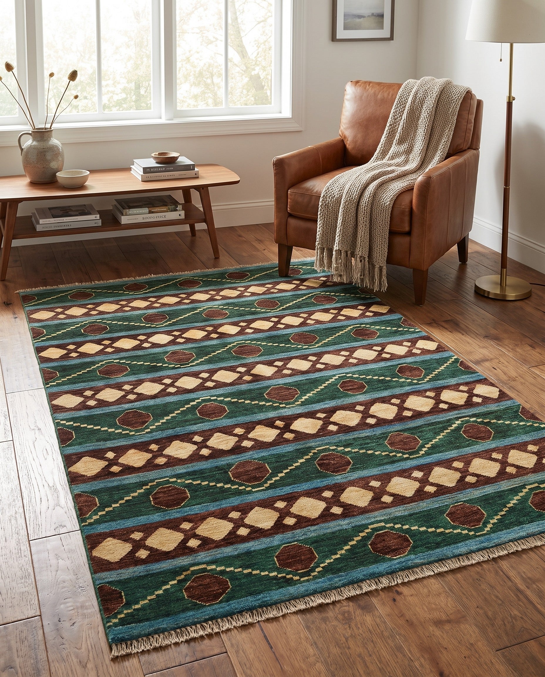 4' 1 x 6' 5 Hand Knotted Ziegler Modern Rug