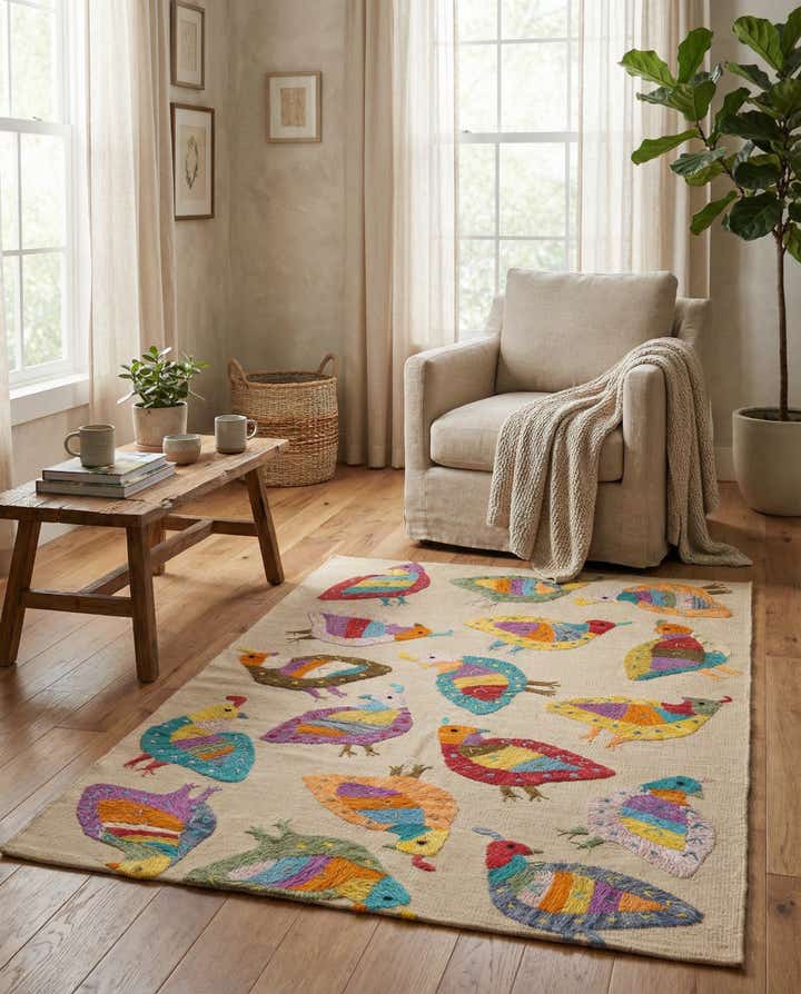 3' x 4' 7 Hand Woven Kilim Suzani Wool Rug