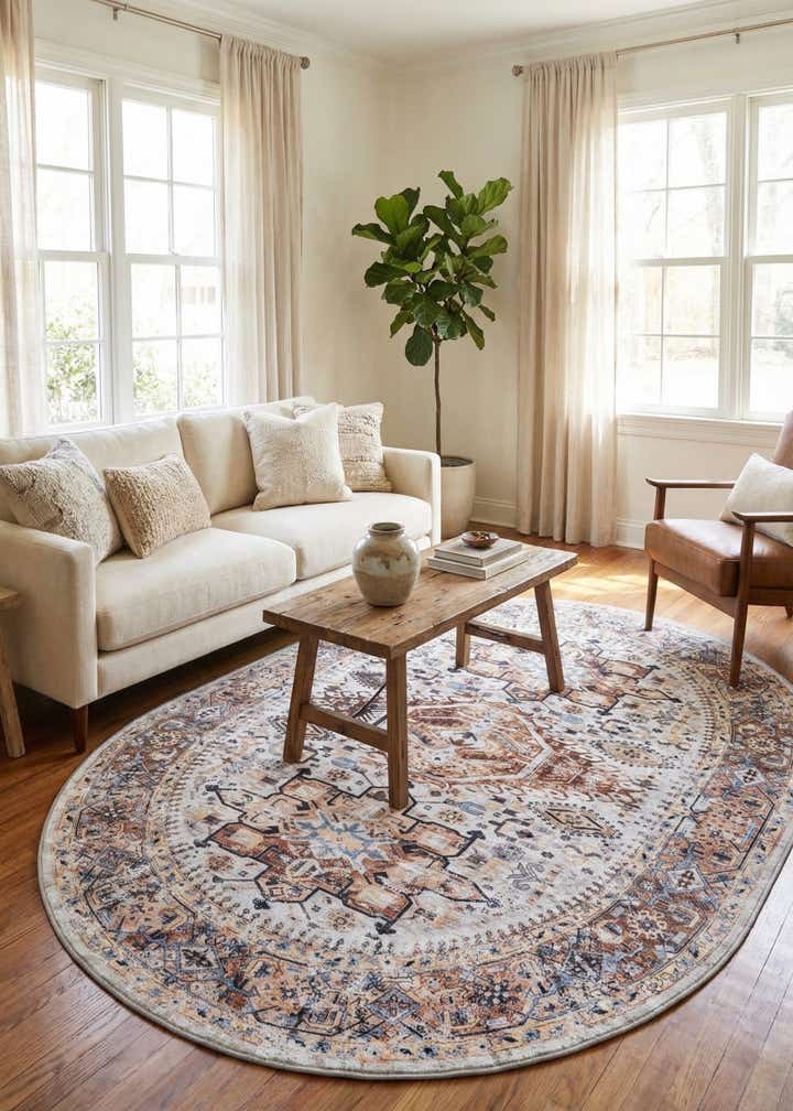 7' 10 x 10' Washable Yara Oval Rug