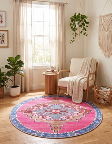 3' 6 x 3' 6 Washable Timeless Round Rug