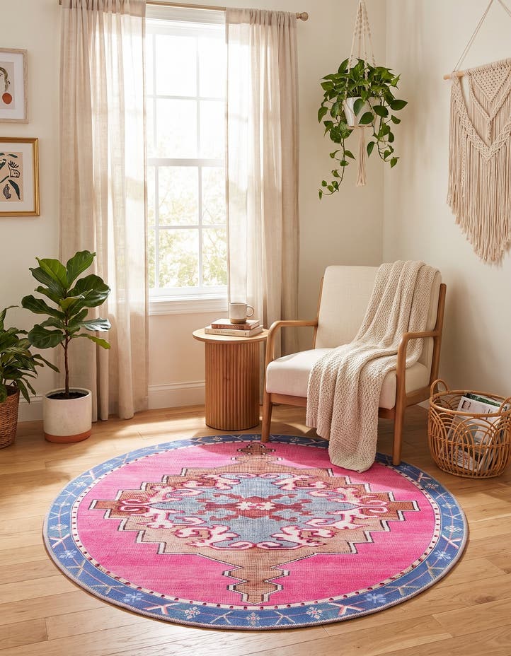 3' 6 x 3' 6 Washable Timeless Round Rug