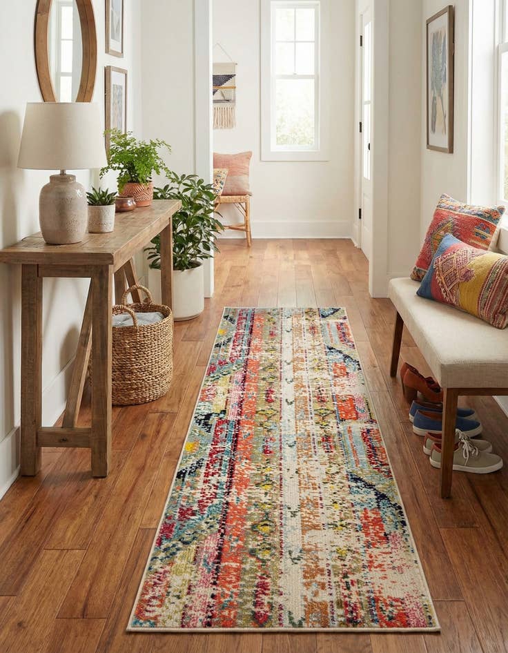 Detail image of 2' x 8' Washable Mesa Runner Rug