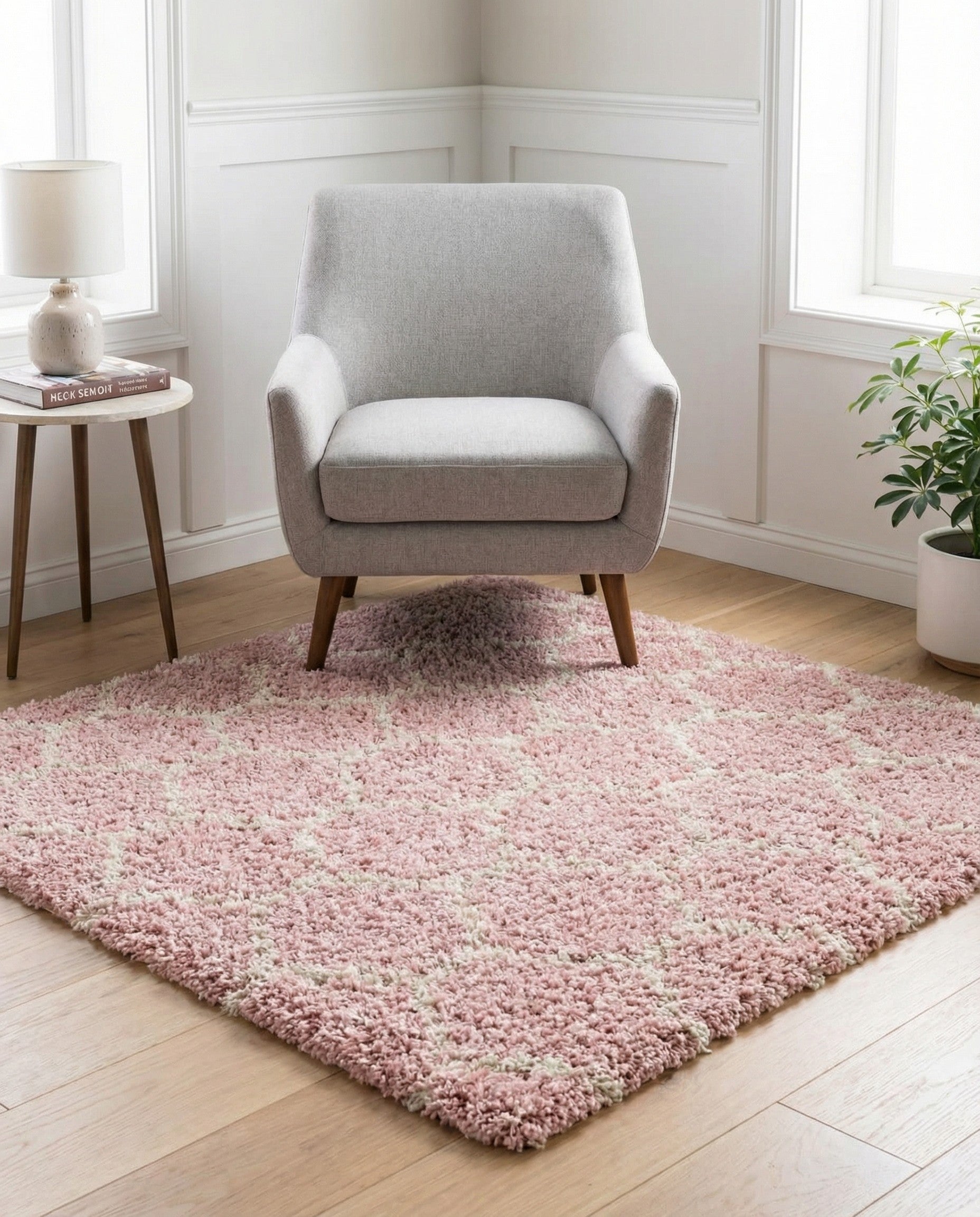 Primary image 4' x 4' Trellis Shag Square Rug